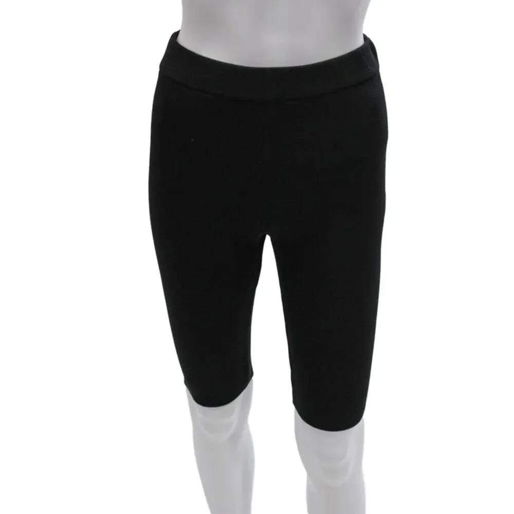 Zara Womens Biker Leggings Black Nylon Solid Casual Spring Size M